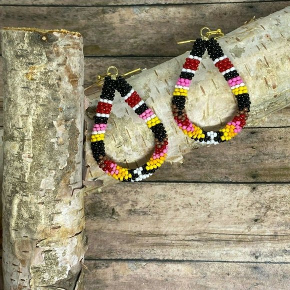 Fall Autumn CARNIVAL bead earrings Beaded jewelry - Picture 12 of 12